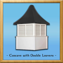 Load image into Gallery viewer, Concave with Double Louvers Style Cupola 42”w x 75”h