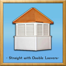 Load image into Gallery viewer, Straight with Double Louvers Style Cupola 36”w x 59”h