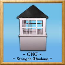 Load image into Gallery viewer, CNC Window Straight Roof Style Cupola 42”w x 70”h