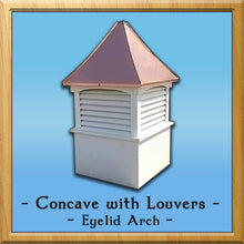 Load image into Gallery viewer, Concave with Louvers Style Cupola 48”w x 85”h
