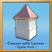 Load image into Gallery viewer, Concave with Louvers Style Cupola 28”w x 56”h
