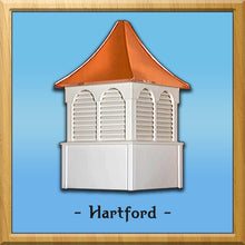 Load image into Gallery viewer, Hartford with Arched Louvers Style Cupola 28&quot;w x 52”h
