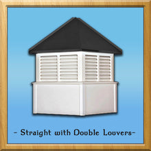 Load image into Gallery viewer, Straight with Double Louvers Style Cupola 42”w x 69”h
