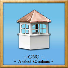 Load image into Gallery viewer, Vinyl Straight Roof CNC Window Style Cupola 28”w x 50”h
