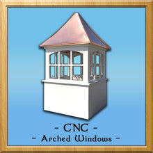 Load image into Gallery viewer, Vinyl CNC Window Style Cupola 36”w x 70”h
