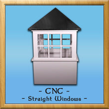Load image into Gallery viewer, Vinyl Straight Roof CNC Window Style Cupola 30”w x 54”h
