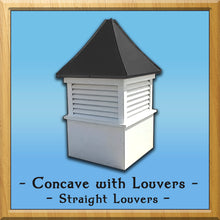 Load image into Gallery viewer, Vinyl Concave with Louvers Style Cupola 24”w x 49”h

