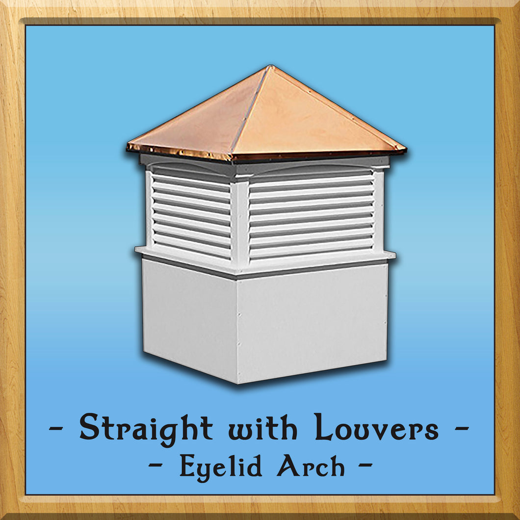 Vinyl Straight with Louvers Style Cupola 36”w x 60”h