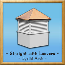 Load image into Gallery viewer, Vinyl Straight with Louvers Style Cupola 42”w x 65”h
